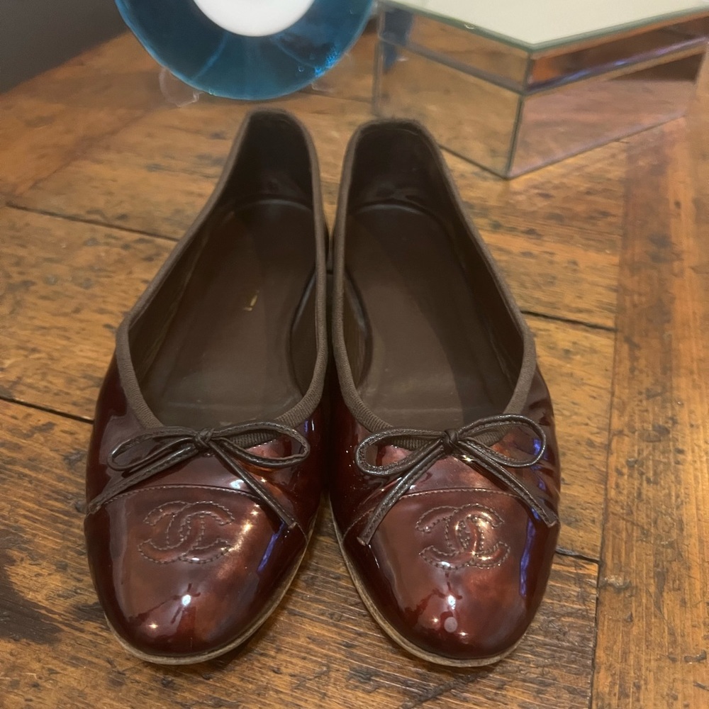 Chanel Size 39 | Patent Leather Tortoise Brown Ballet Flat